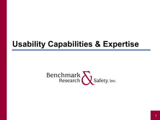 Usability Capabilities & Expertise 