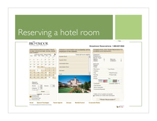 Reserving a hotel room
 
