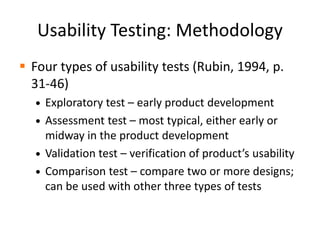 Usability test | PPTX | Internet for Beginners | Internet