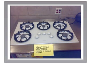 Usability testing
then gives you
these kinds of
insights to improve
designs.
 