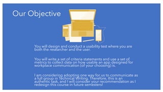 User Testing Objective Setting Usability testing | PDF