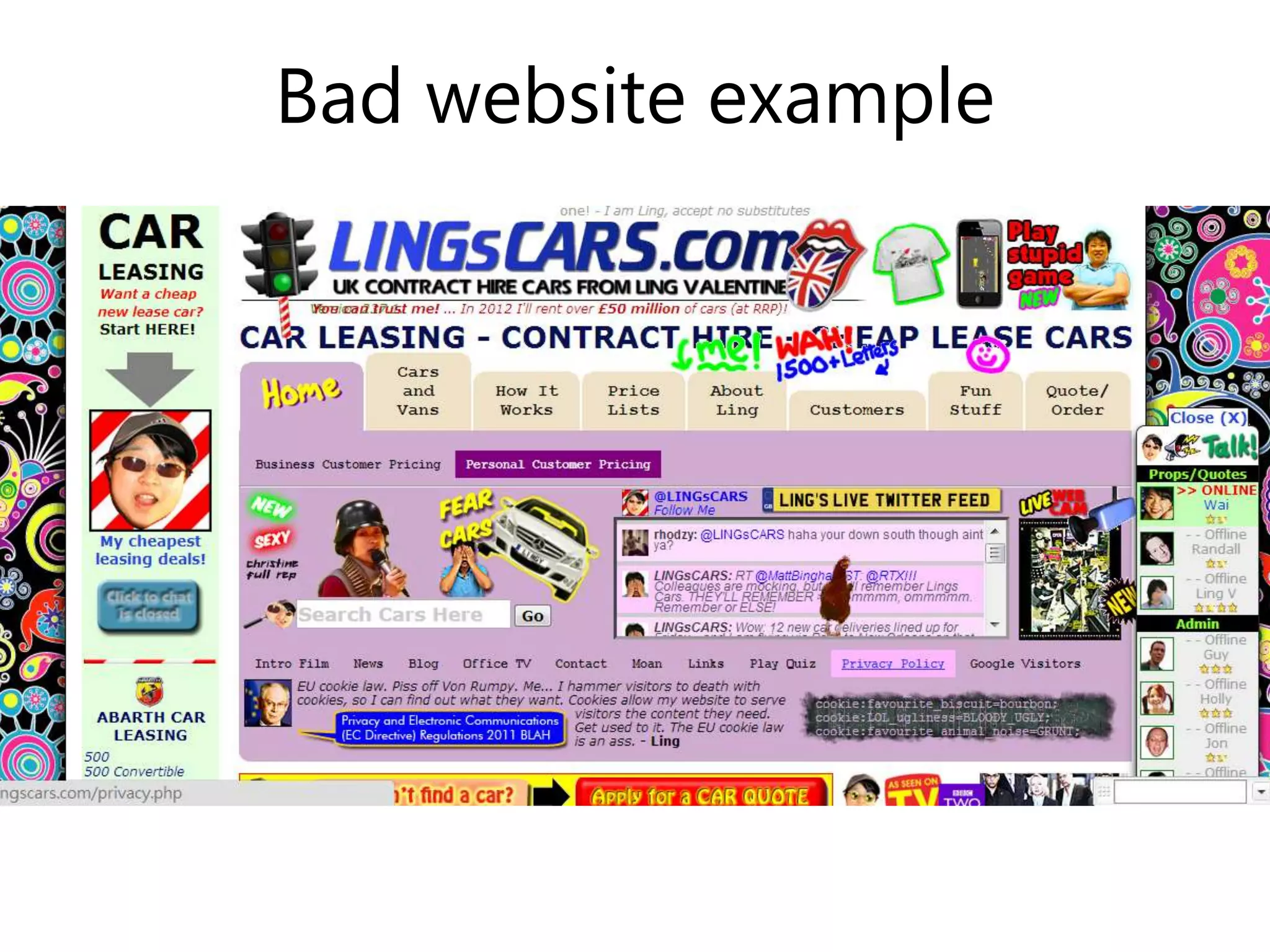 Bad website example
 