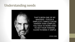 Understanding needs
 