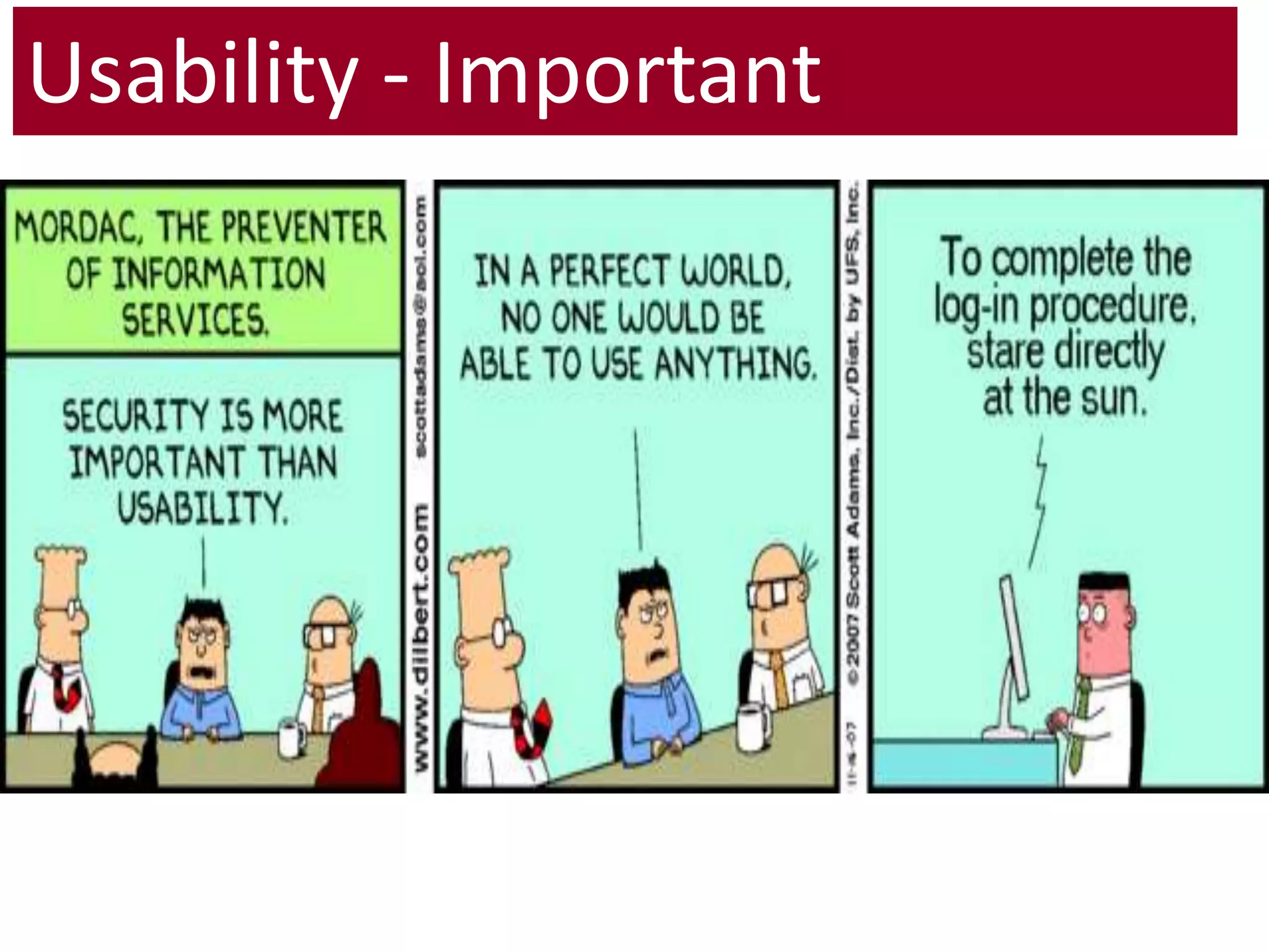 Usability - Important