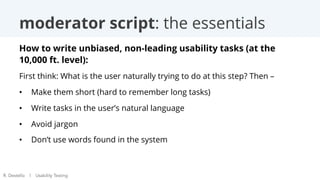 Us Ability Script Usability testing / Nearly everything you need to know to get started | PDF