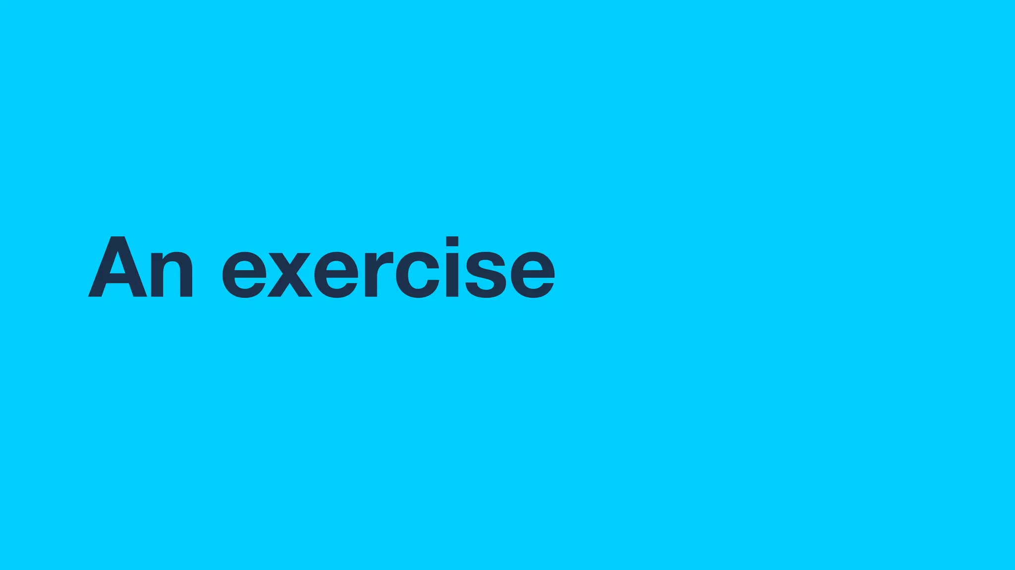 An exercise
 