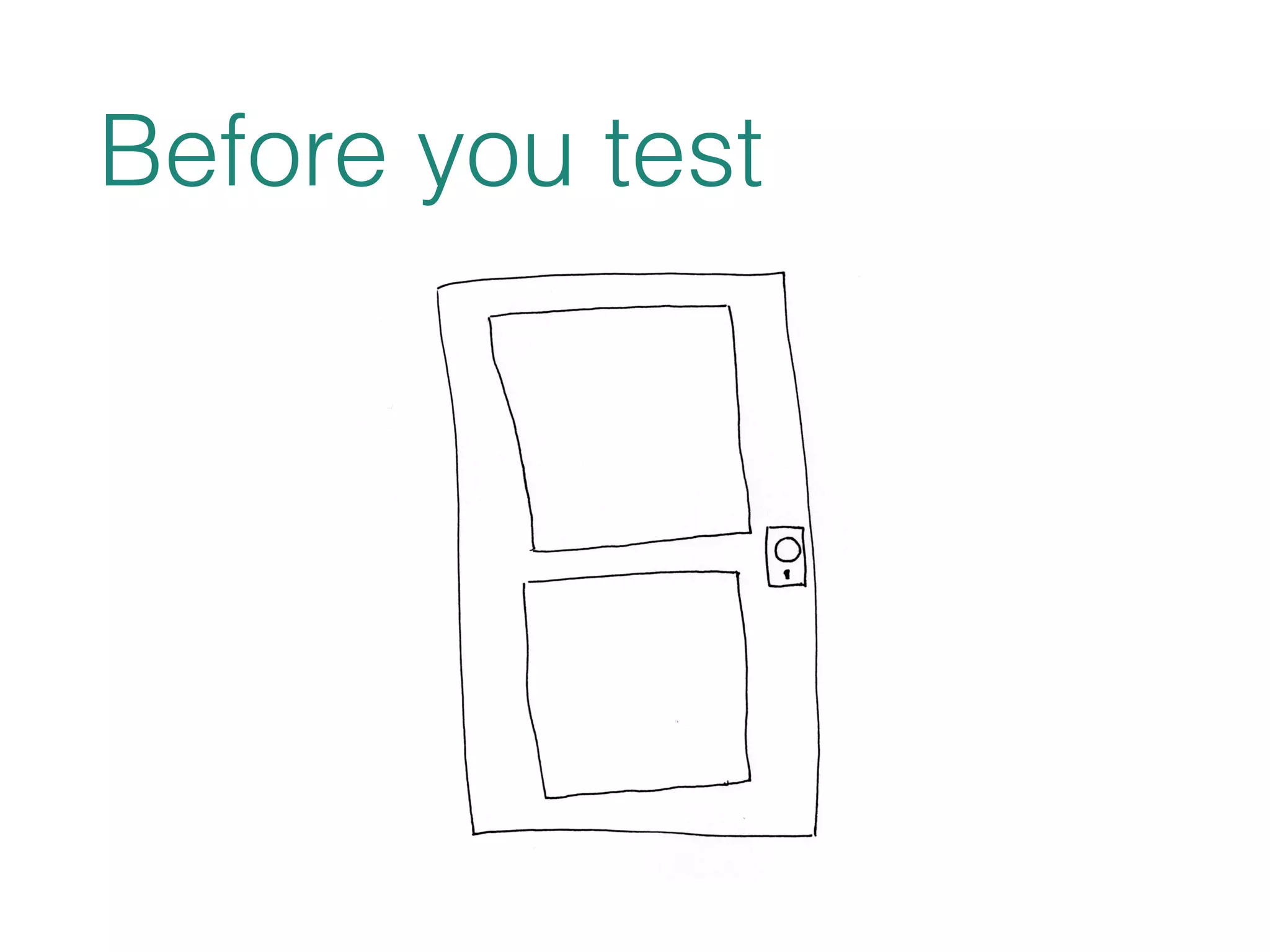 Before you test 
 