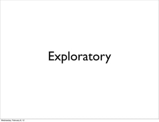Exploratory



Wednesday, February 8, 12
 