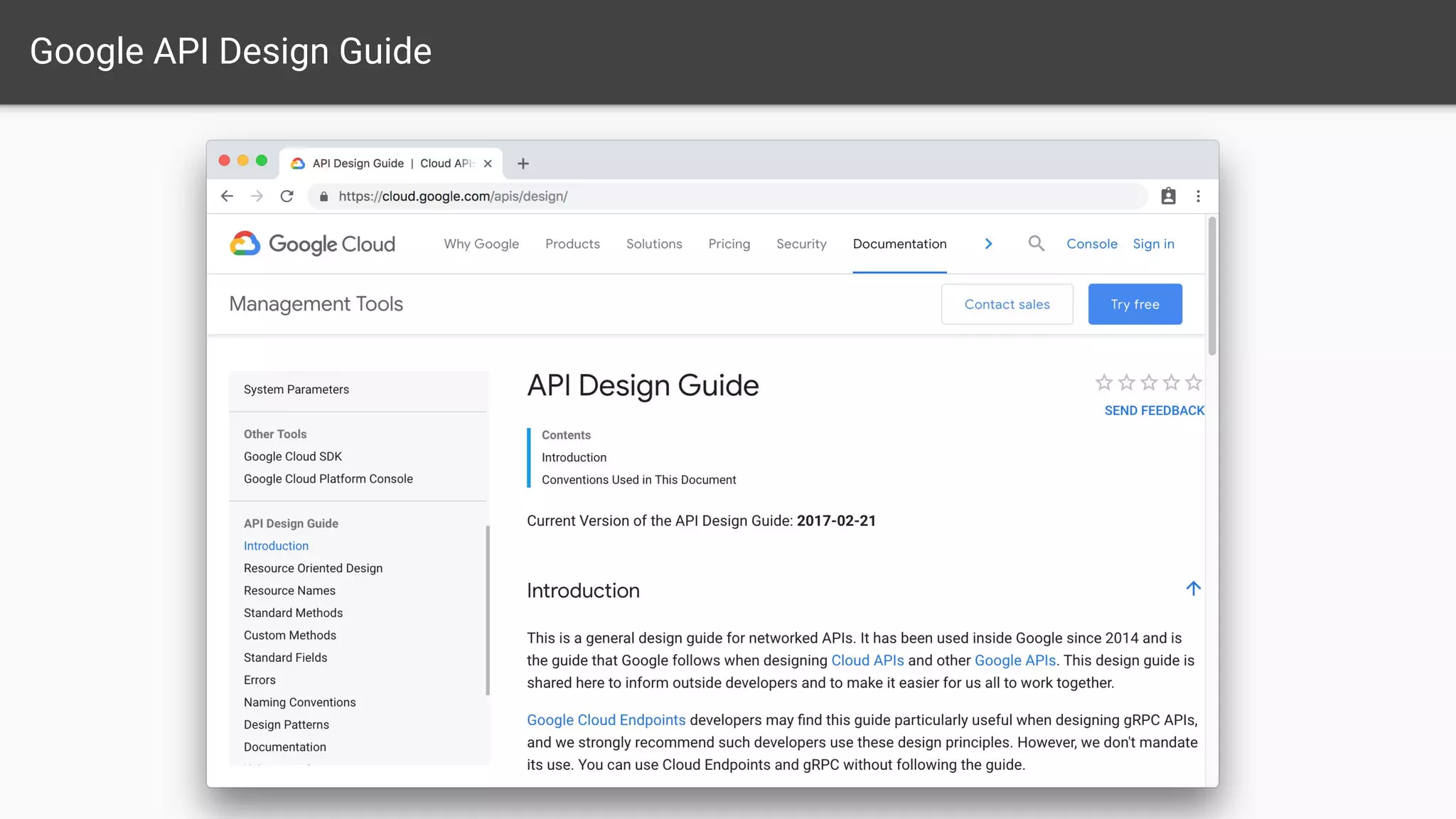 Google API Design Guide
 