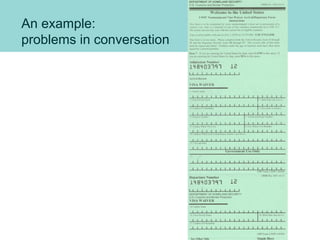 An example:
problems in conversation
 