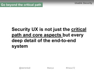 21beyond the critical path
Go
                                            Usable Security
                                ...