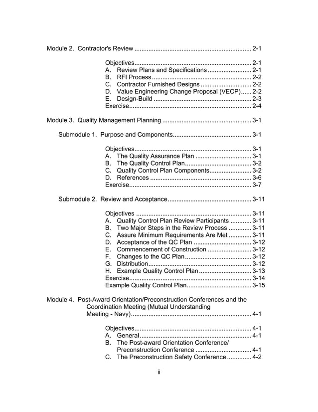 USACE Construction Quality Management manual