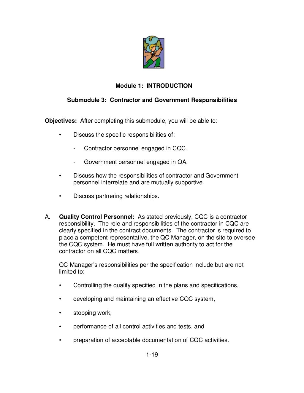 USACE Construction Quality Management manual