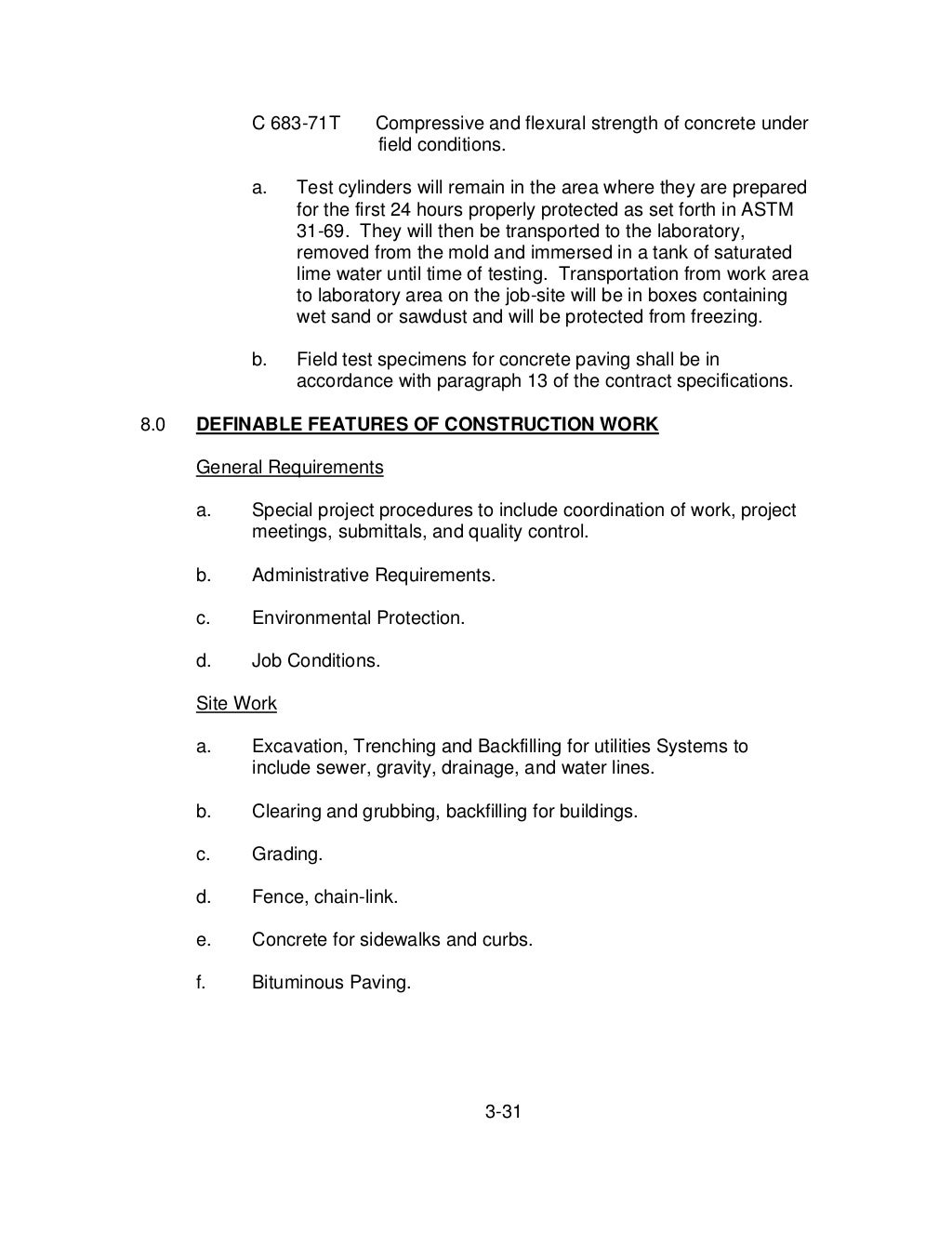 USACE Construction Quality Management manual