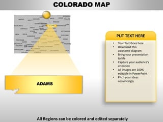 Usa colorado state powerpoint county editable ppt maps and templates | PPTX