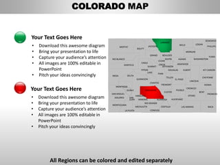 Usa colorado state powerpoint county editable ppt maps and templates | PPTX