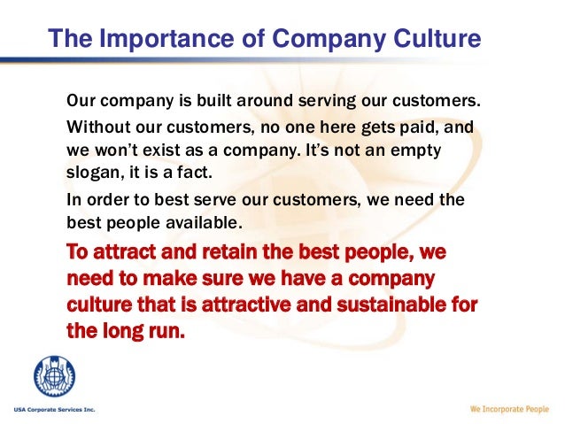 usa corporate services company culture importance of corporate culture