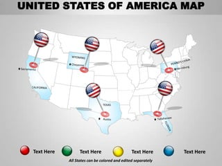 Usa country editable powerpoint maps with states and counties | PPTX