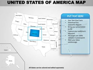 Usa country editable powerpoint maps with states and counties | PPTX