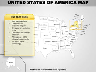Usa country editable powerpoint maps with states and counties | PPTX