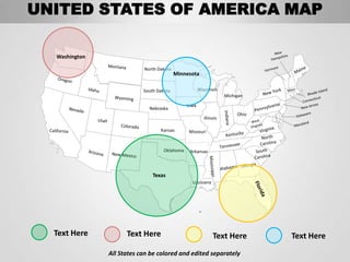 Usa country editable powerpoint maps with states and counties | PPTX