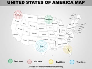Usa country editable powerpoint maps with states and counties | PPTX