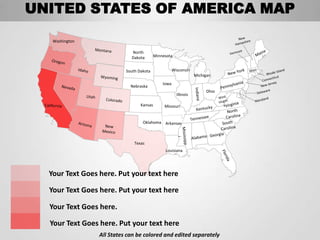 Usa country editable powerpoint maps with states and counties | PPTX