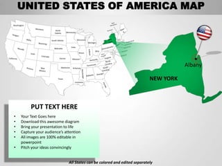 Usa country editable powerpoint maps with states and counties | PPTX