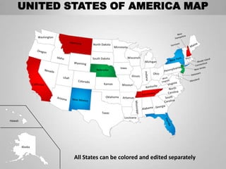 Usa country editable powerpoint maps with states and counties | PPTX