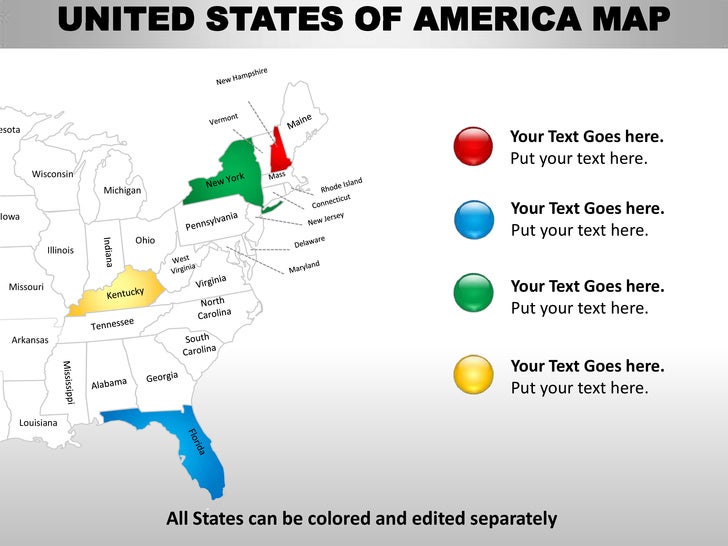 Usa country editable powerpoint maps with states and counties