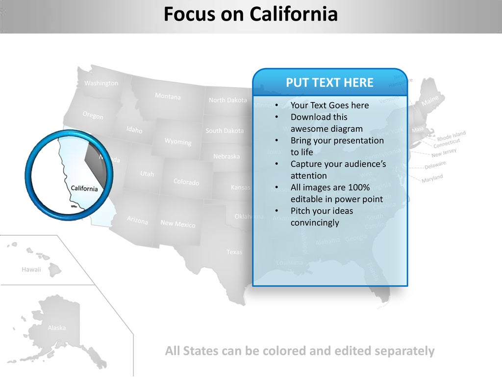 Usa country editable powerpoint maps with states and counties