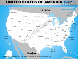 Usa country editable powerpoint maps with states and counties templates ...