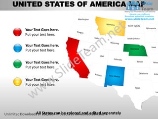 Usa country editable powerpoint maps with states and counties templates ...