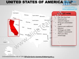 Usa country editable powerpoint maps with states and counties templates ...