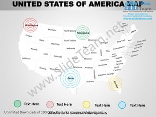 Usa country editable powerpoint maps with states and counties templates ...
