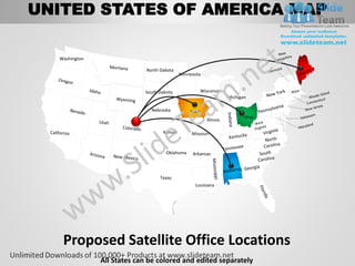 Usa country editable powerpoint maps with states and counties templates ...