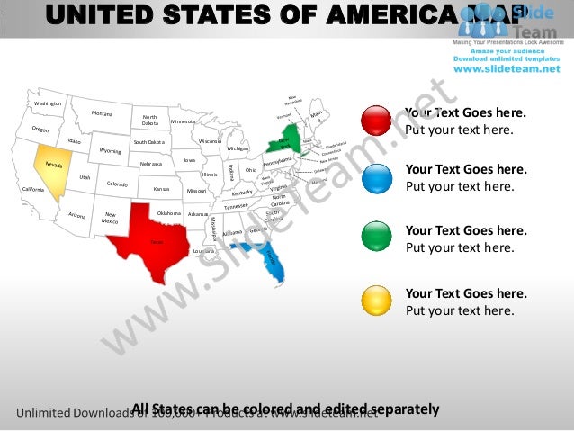 Usa country editable powerpoint maps with states and counties templat…