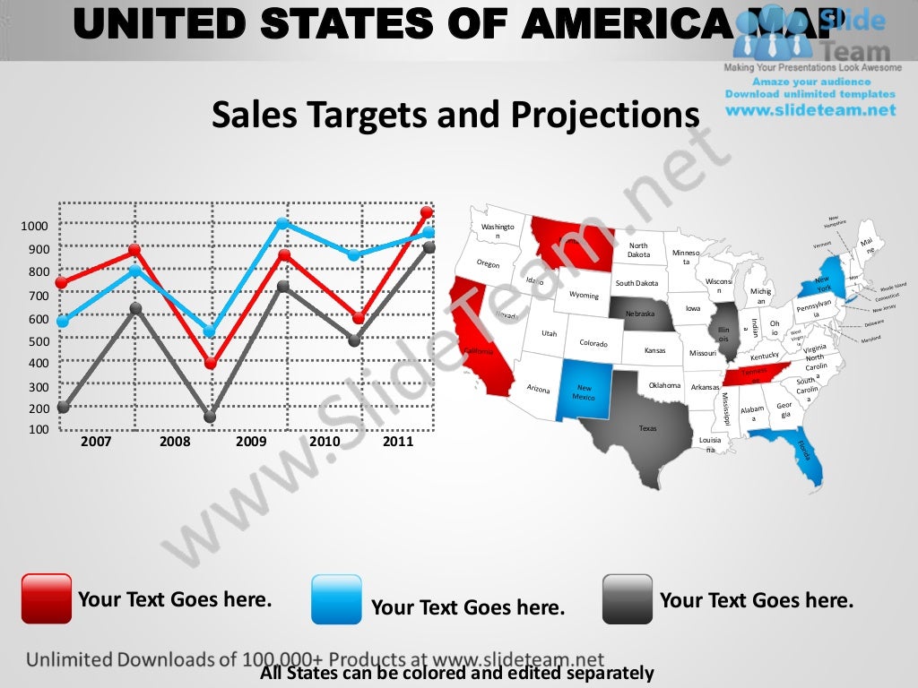 Usa country editable powerpoint maps with states and counties templat…