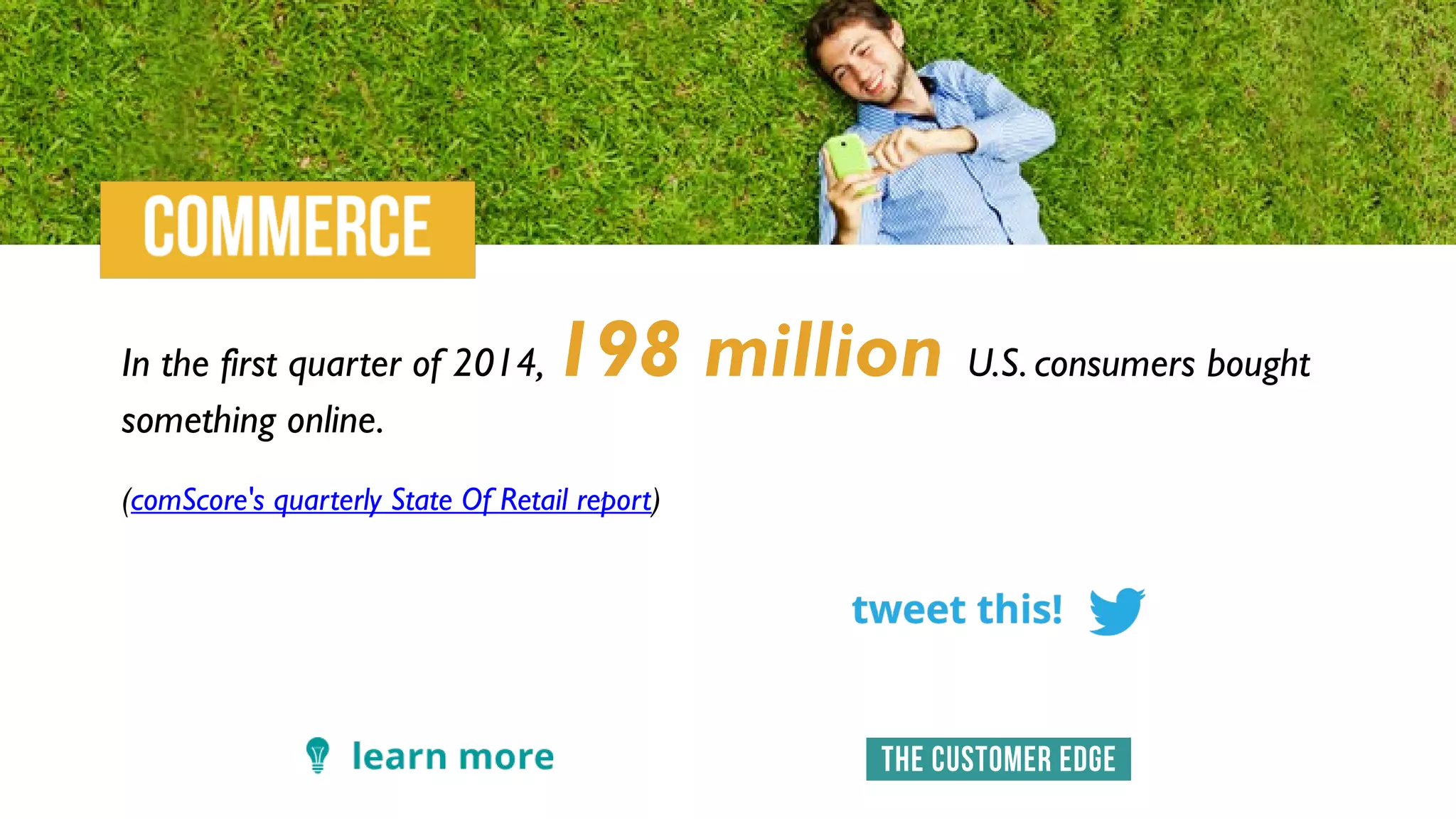 In the first quarter of 2014, 198 million U.S. consumers bought
something online.
(comScore's quarterly State Of Retail report)
 