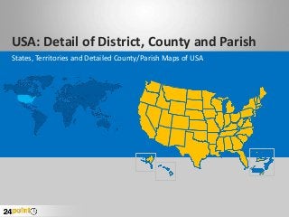 USA: Detail of District, County and Parish
States, Territories and Detailed County/Parish Maps of USA
 