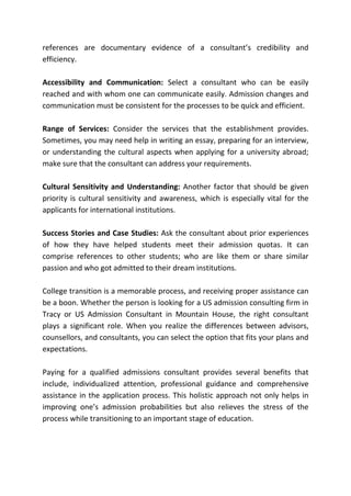US Admissions Consulting Firm in Tracy.pdf