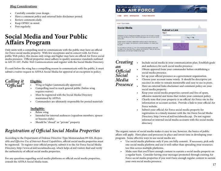 USAF Social Media Policy