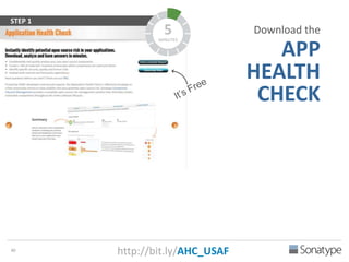 40 
Download the 
APP 
HEALTH 
CHECK 
STEP 1 
5 
MINUTES 
http://bit.ly/AHC_USAF 
 