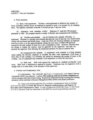 USAG Red Cloud Command Policy 2-02 Time and Attendance | PDF