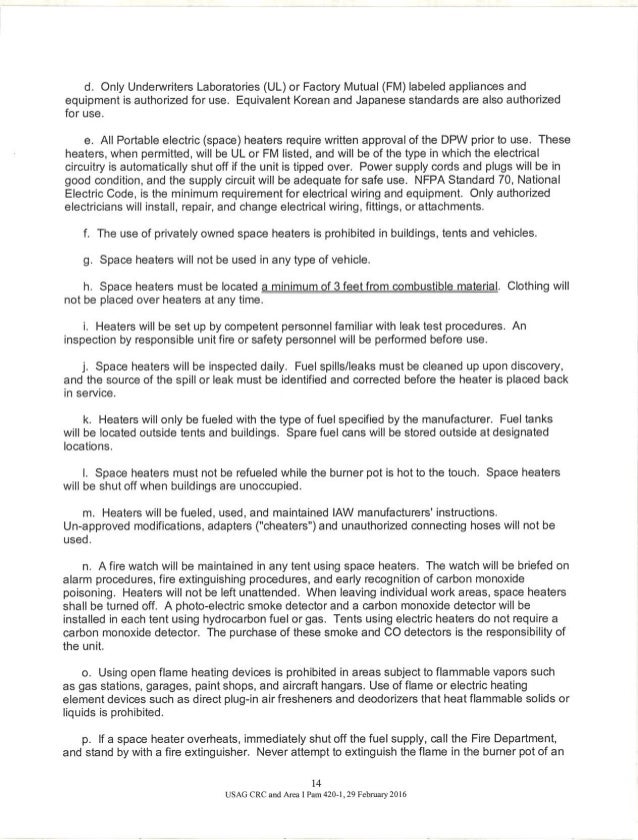 usag rc pam 420 1 installation fire prevention and public education da form 4283