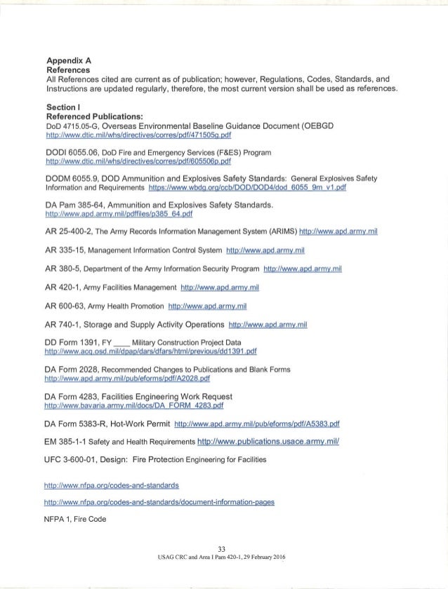 usag rc pam 420 1 installation fire prevention and public education da form 4283