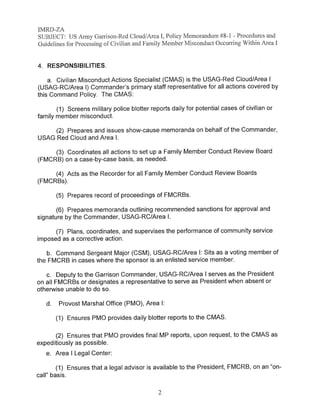 USAG RC Command Policy #8-1 Procedures and Guidelines for Processing of ...