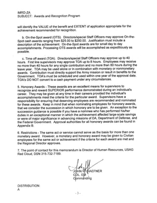 USAG Red Cloud Command Policy 8-3 Awards and Recognition Program | PDF