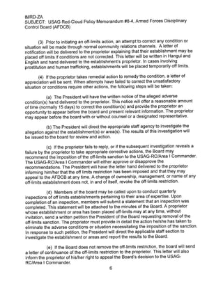 USAG RC Command Policy Memorandum #8-4 Armed Forces Disciplinary Control Board (AFDCB)