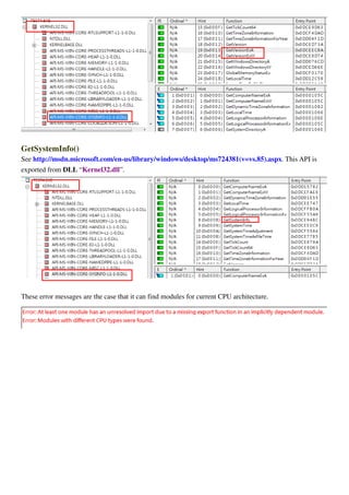 Usage Note of Microsoft Dependency Walker | PDF